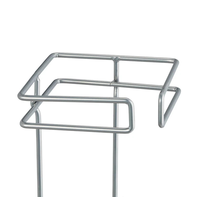 Porte-parapluie carré design moderne rangement entrée bureau 52,5 x 13,5 x 13,5 cm en métal noir 13_0014126