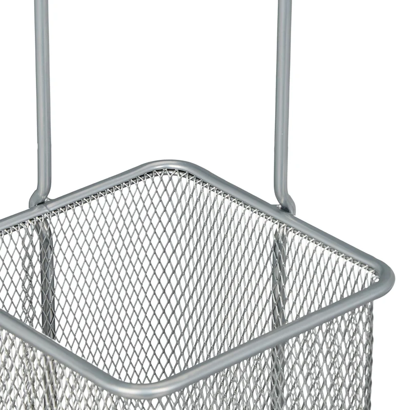 Porte-parapluie carré design moderne rangement entrée bureau 52,5 x 13,5 x 13,5 cm en métal noir 13_0014126