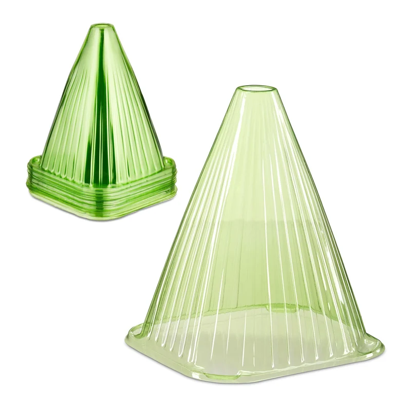 Lot de 32 cloches à salade pour jeunes plantes printemps 30 x 30 x 30 cm en PVC vert 13_0014385