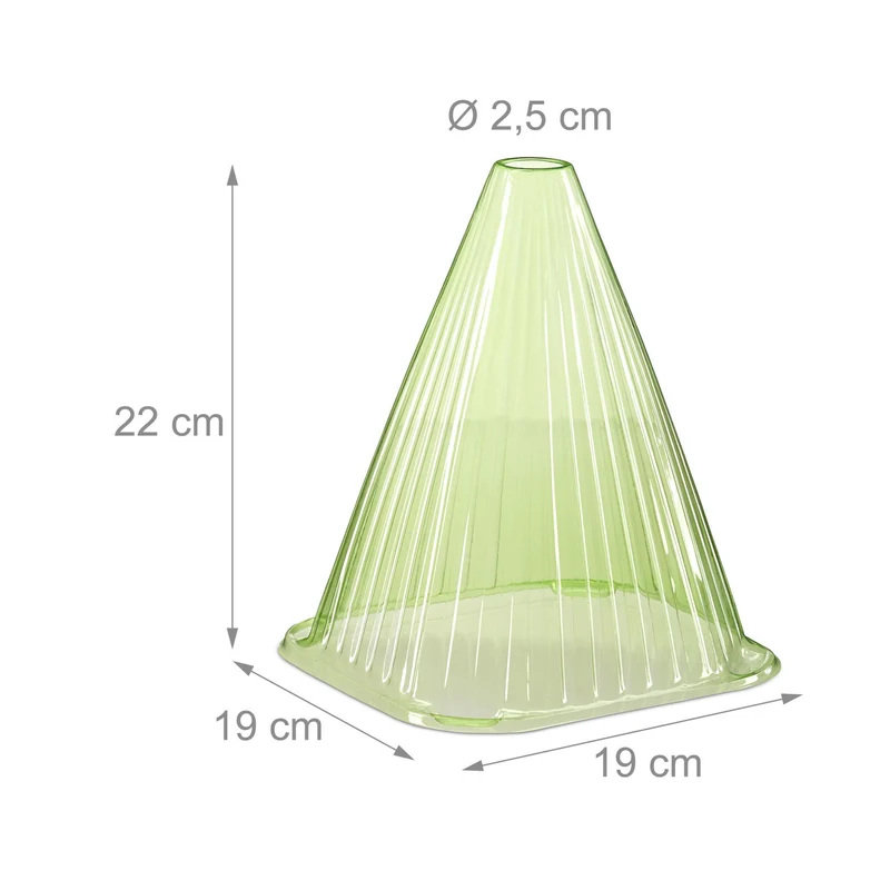 Lot de 32 cloches à salade pour jeunes plantes printemps 30 x 30 x 30 cm en PVC vert 13_0014385