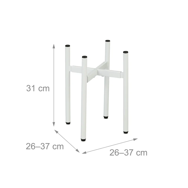 Lot de 2 porte-plantes réglable pratique design sobre intérieur 31 x 26-37 x 26-37 cm en fer noir 13_0014081