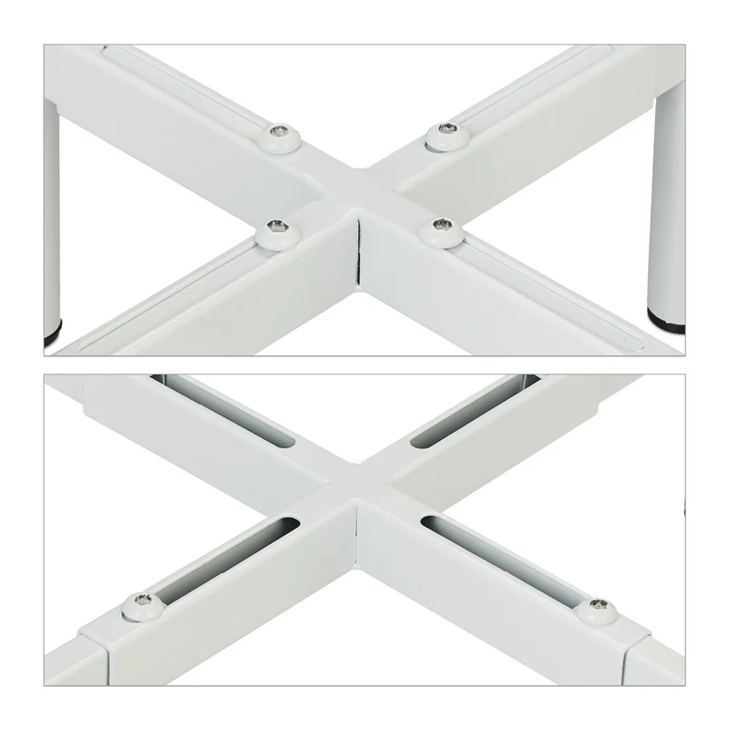 Lot de 2 porte-plantes réglable pratique design sobre intérieur 31 x 26-37 x 26-37 cm en fer noir 13_0014081
