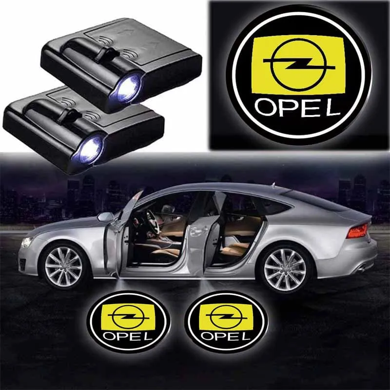 2X Projecteurs LED Sans Fil Logo Opel pour Portières Voiture