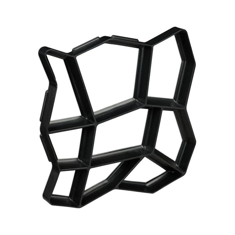 Lot de 2 moules à béton pour jardin 35 x 35 cm réutilisables forme hexagonale décoration extérieure en plastique gris 13_0011850
