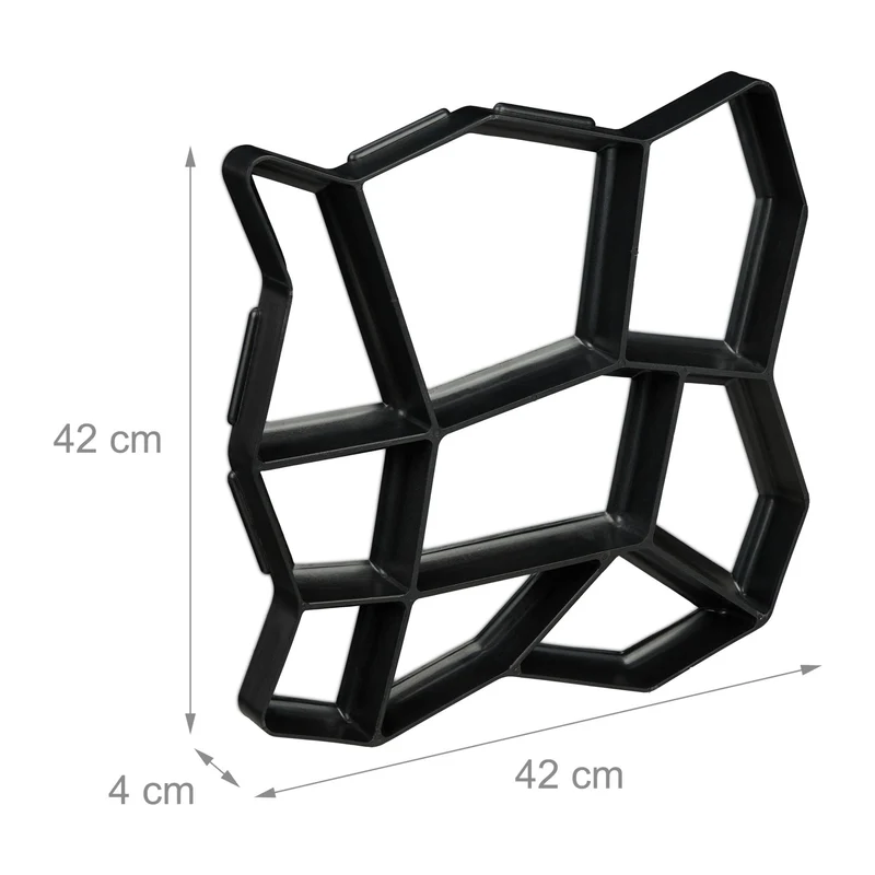 Lot de 2 moules à béton pour jardin 35 x 35 cm réutilisables forme hexagonale décoration extérieure en plastique gris 13_0011850