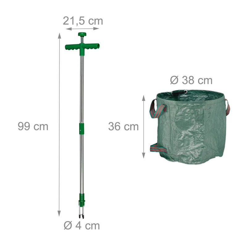 Set de jardinage désherbeur ergonomique avec sac de rangement 60 x 25 cm pratique minimaliste en PP beige 13_0014108