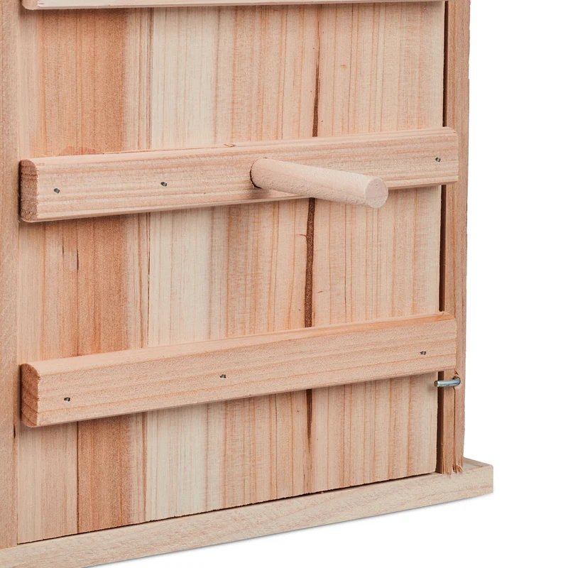Nichoir pour chouettes extérieur accroché à un arbre ou mur 25 x 40 x 25 cm facile d'entretien rustique en bois naturel 13_0014010