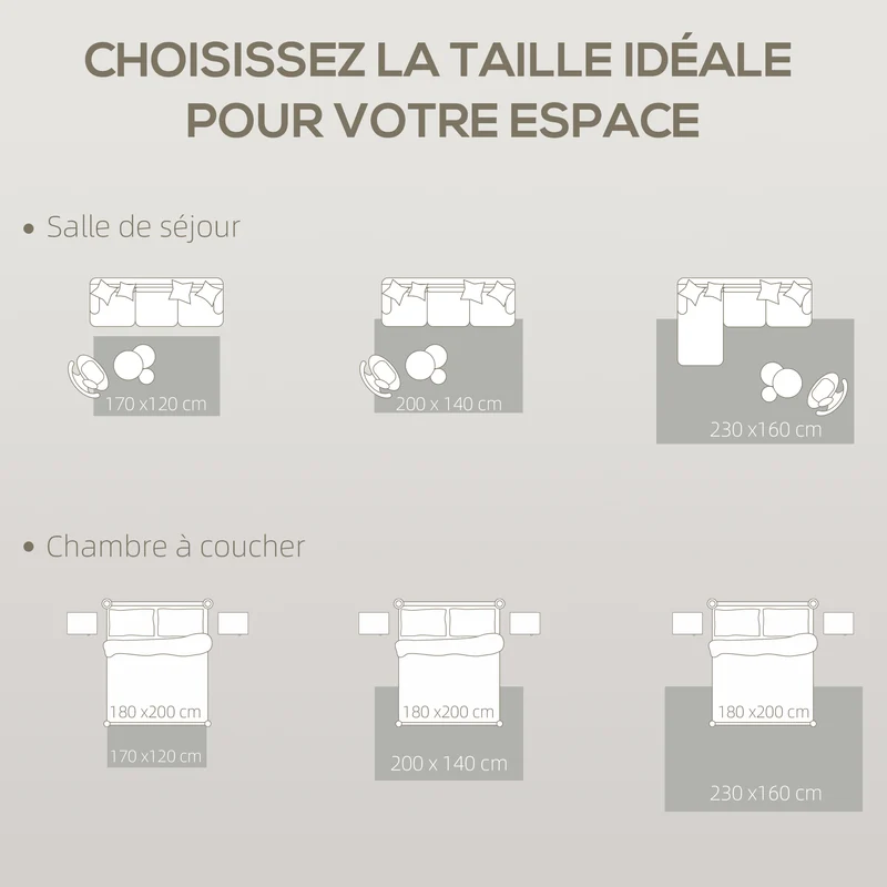 Tapis de salon 200 x 140 x 1.5 cm lavable en machine moderne compatible chauffage au sol en polypropylène gris clair 21_0003680