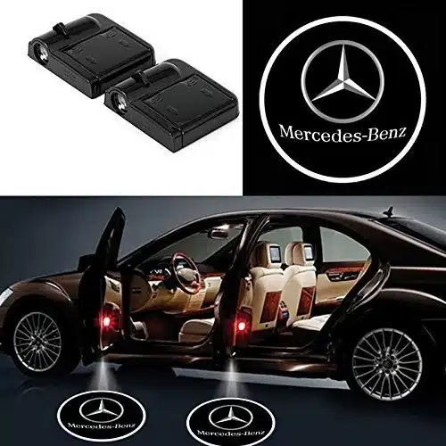 Lot 2 projecteurs LED de porte logo Mercedes, sans fil