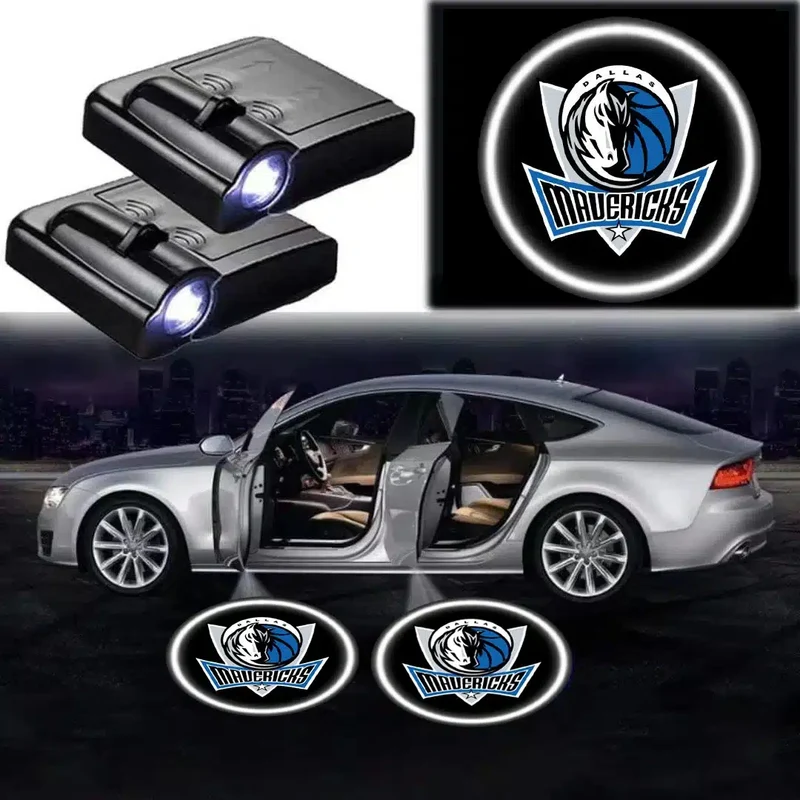 2X Projecteurs LED Logo Dallas Mavericks pour Porte de Voiture