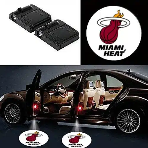 2X projecteurs de porte LED pour voiture logo Miami Heat