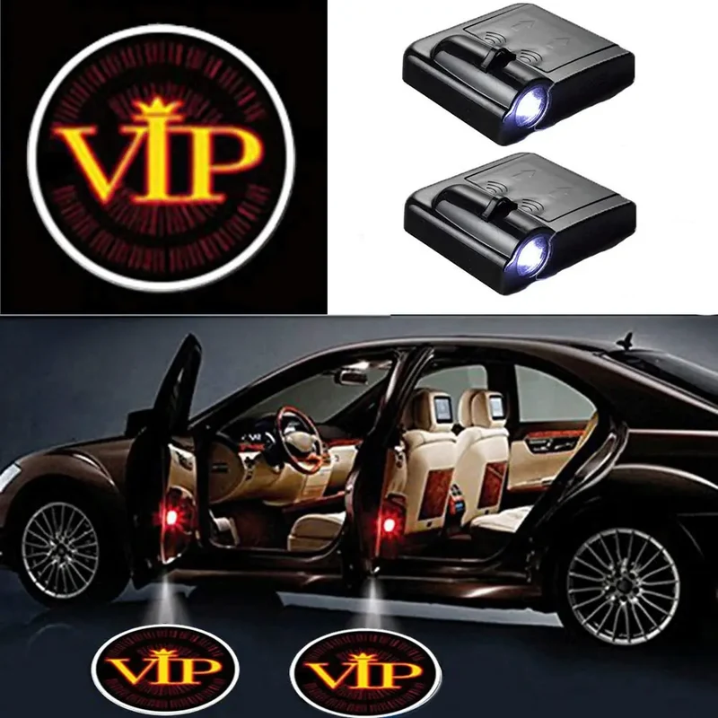 Lampes Porte LED VIP Sans Fil 2x Projecteur Logo Voiture