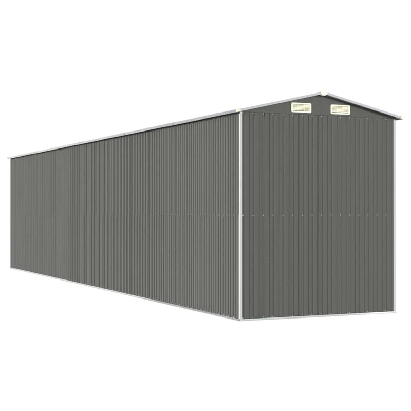 Abri de jardin cabane cabanon maison de stockage remise extérieur hangar outils robuste clair 192 x 938 x 223 cm acier galvanisé gris 02_0022264
