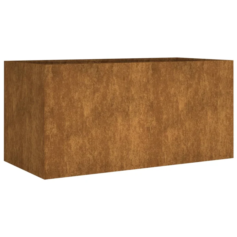 Jardinière bac lit surélevé plantes fleurs terrasse jardin 80 x 40 x 40 cm acier corten marron 02_0037869