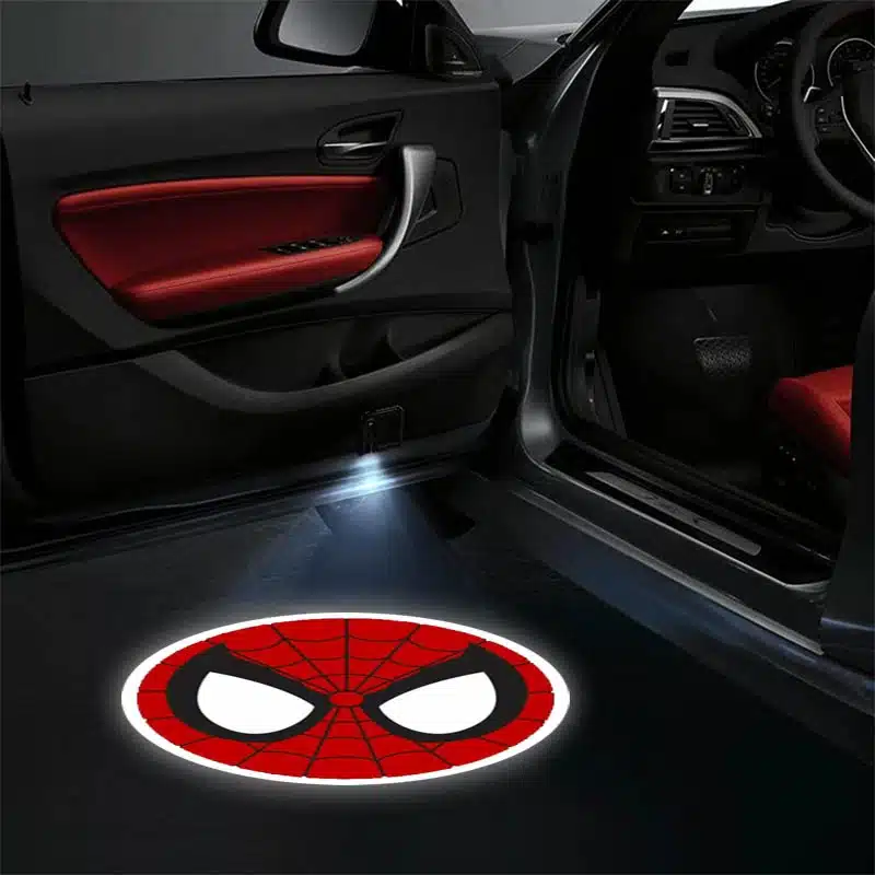 Projecteurs de porte LED Spiderman noir sans fil 2 pièces