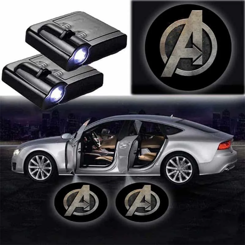 2X Projecteurs de Porte LED Marvel Avengers pour Voiture