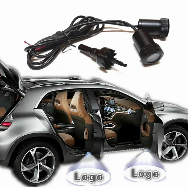 2X LED Haute Définition Pour Projecteur Porte Voiture Personnalisé Photo