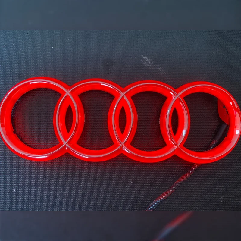 Emblème Audi Lumineux Calandre LED Noir Chromé Dynamique 4 Anneaux