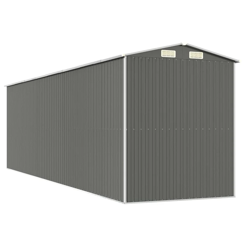 Abri de jardin cabane cabanon maison de stockage remise extérieur hangar outils robuste clair 192 x 689 x 223 cm acier galvanisé gris 02_0022261
