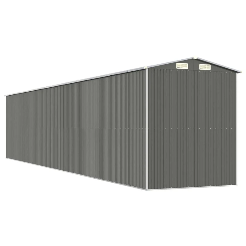 Abri de jardin cabane cabanon maison de stockage remise extérieur hangar outils robuste clair 192 x 1021 x 223 cm acier galvanisé gris 02_0022252