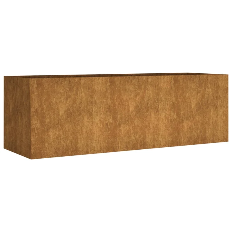 Jardinière bac lit surélevé plantes fleurs terrasse jardin de jardin 120 x 40 x 40 cm acier corten marron 02_0039342