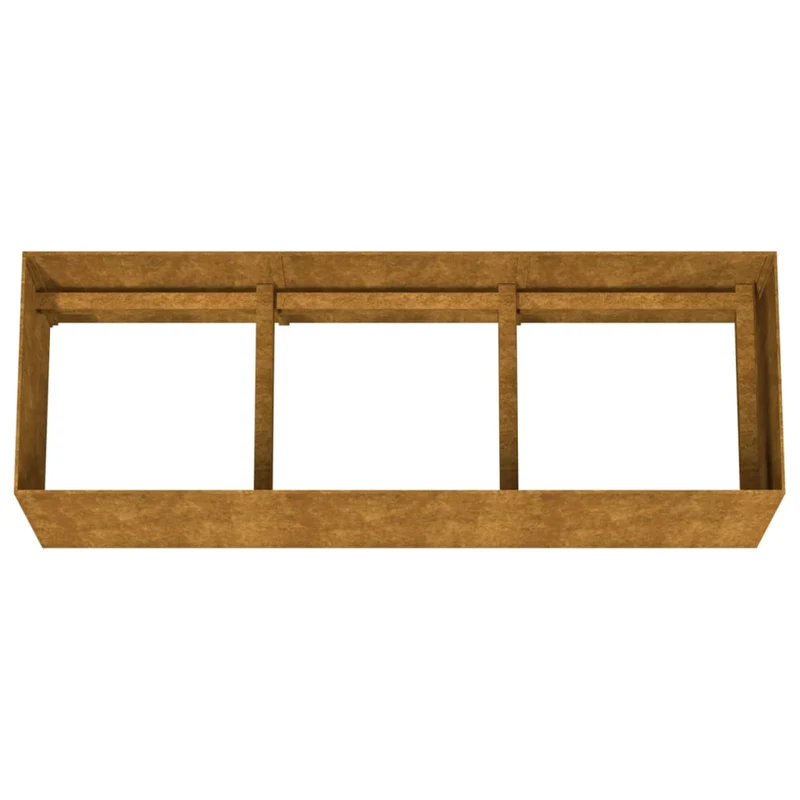 Jardinière bac lit surélevé plantes fleurs terrasse jardin de jardin 120 x 40 x 40 cm acier corten marron 02_0039342