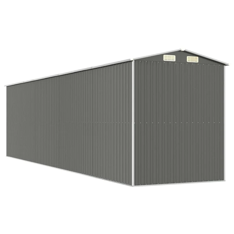Abri de jardin cabane cabanon maison de stockage remise extérieur hangar outils robuste clair 192 x 772 x 223 cm acier galvanisé gris 02_0022262