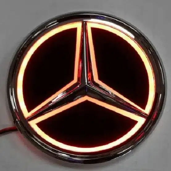 Emblème Lumineux Mercedes LED Calandre 18,5cm 12V Bleu Rouge Blanc