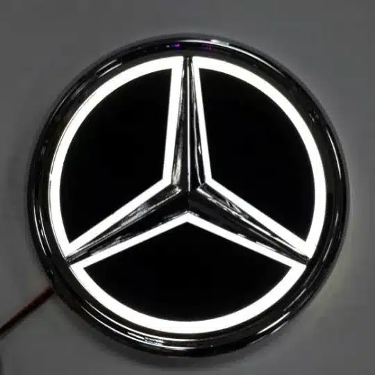 Emblème Lumineux Mercedes LED Calandre 18,5cm 12V Bleu Rouge Blanc