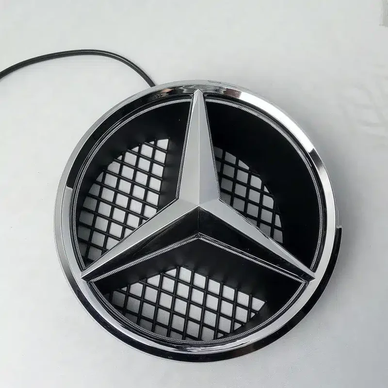 Emblème Lumineux Mercedes LED Calandre 18,5cm 12V Bleu Rouge Blanc