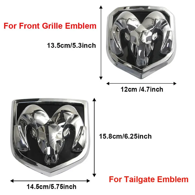 Emblème LED Dodge Ram lumineux pour calandre et hayon - Chrome