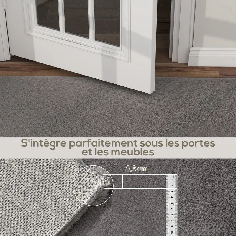 Tapis salon poils longs 200 x 140 x 2,5 cm lavable en machine antidérapant contemporain design en polyester gris clair 21_0003683