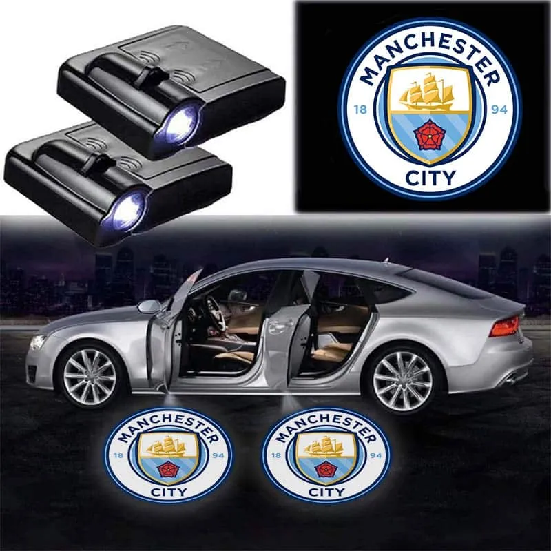 Projecteurs de porte LED Manchester City sans fil 2 pièces
