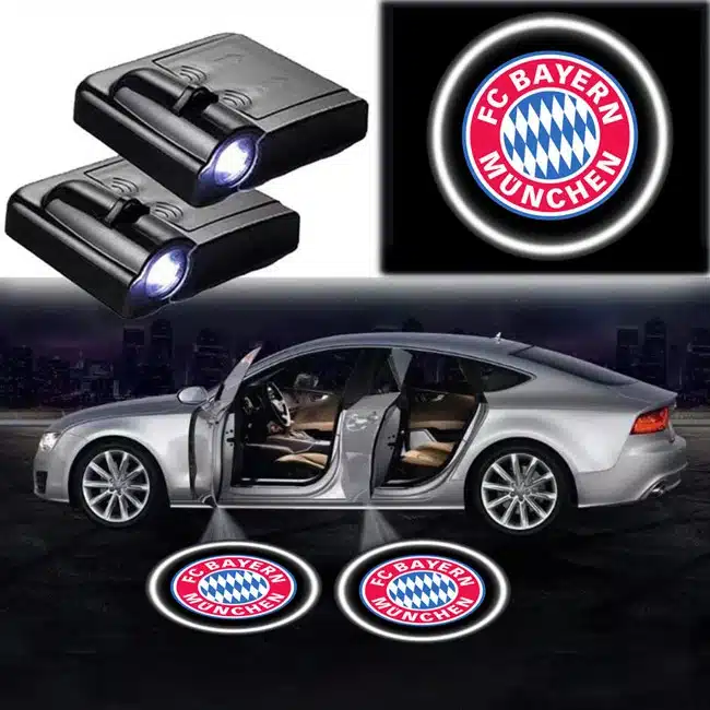 2x Projecteurs Porte LED Logo Bayern Munich pour Voiture