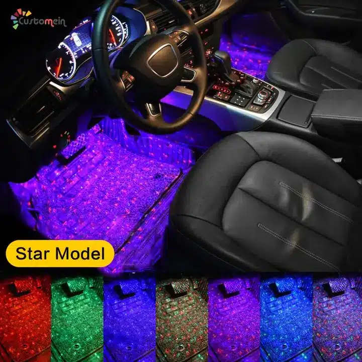 Kit d'éclairage d'ambiance voiture 48 LED multicolore intérieur