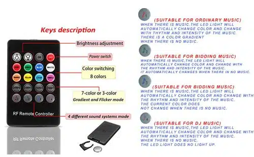 Kit d'éclairage d'ambiance LED multicolore fibre optique 5-en-1 intérieur voiture