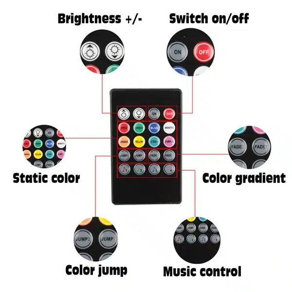 Lumière d'ambiance voiture 72 LED RGB intérieur multicolore