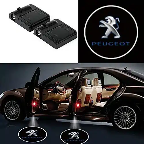 2x Projecteurs LED de Porte Peugeot avec Logo - Kit Voiture