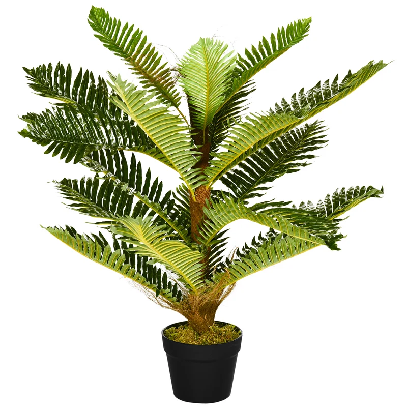 Plante artificielle palmier salon 85 x 16 x 13 cm feuillage réaliste entretien facile tendance scandinave en peva vert 21_0001260