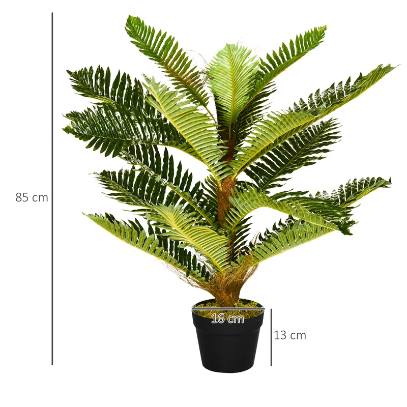Plante artificielle palmier salon 85 x 16 x 13 cm feuillage réaliste entretien facile tendance scandinave en peva vert 21_0001260