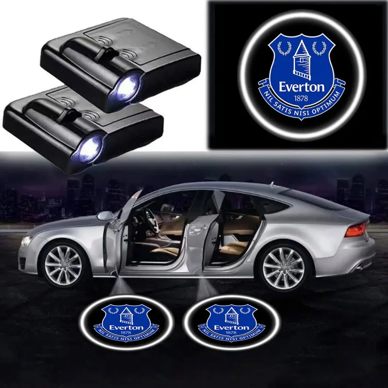 Pack de 2 Projecteurs de Porte LED Everton Logo Voiture
