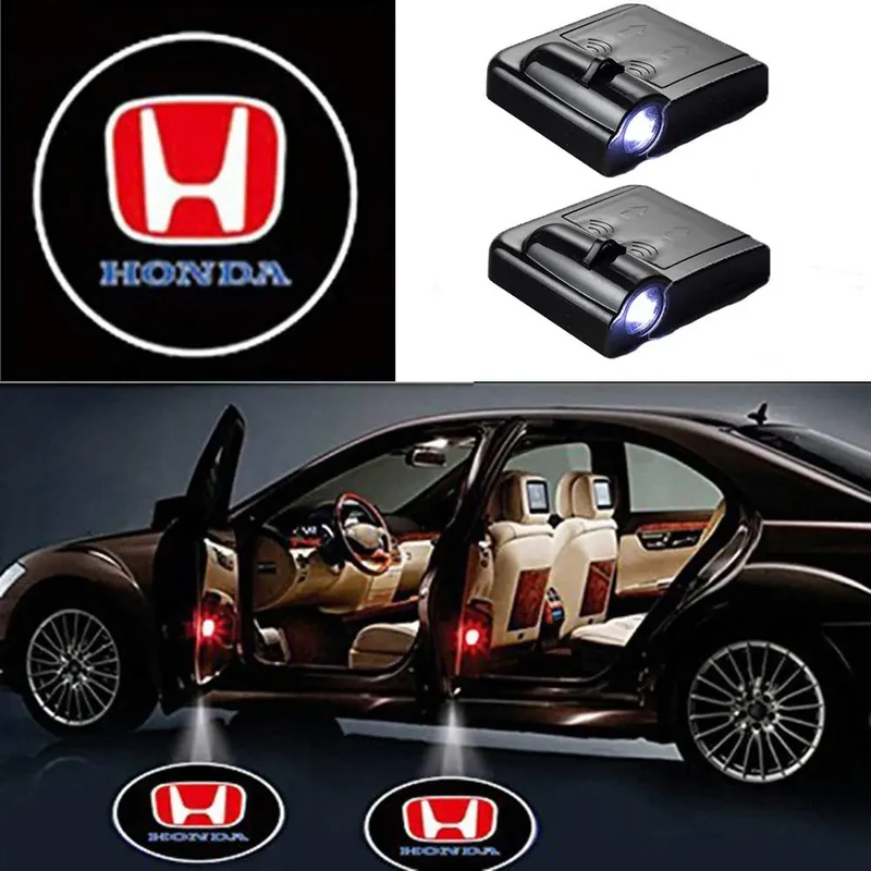 2X Projecteurs LED Sans Fil pour Portes Honda - Logo Projecteur