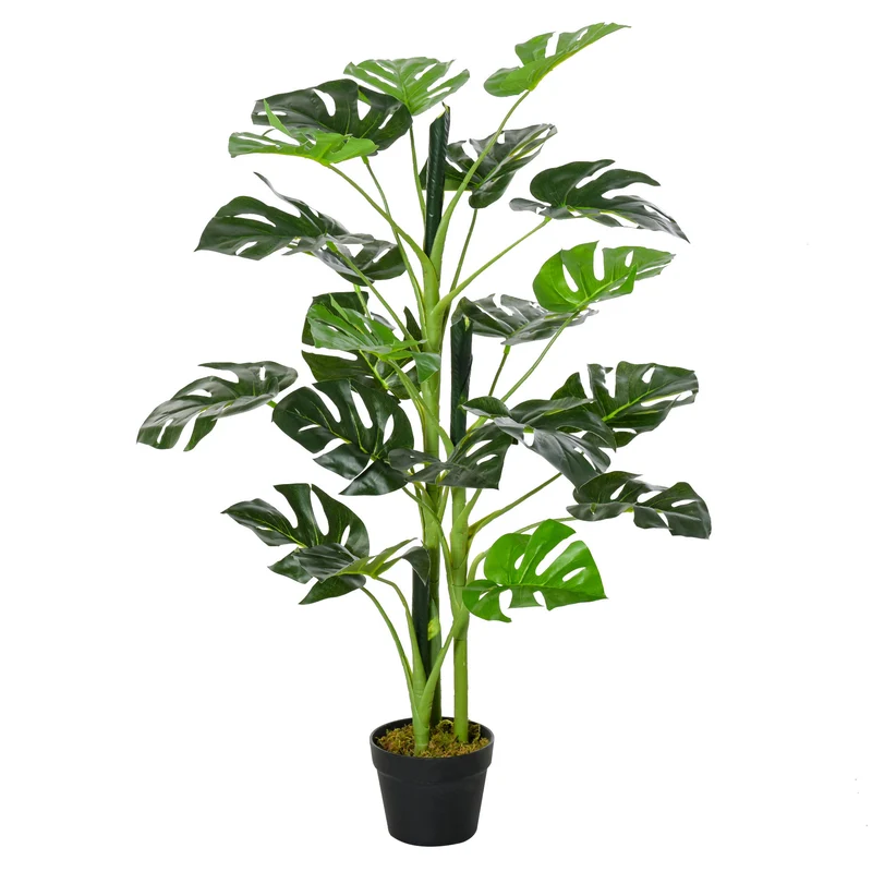 Plante artificielle monstera intérieur extérieur 16 x 100 cm sans entretien réaliste contemporain en polyéthylène vert 21_0003952