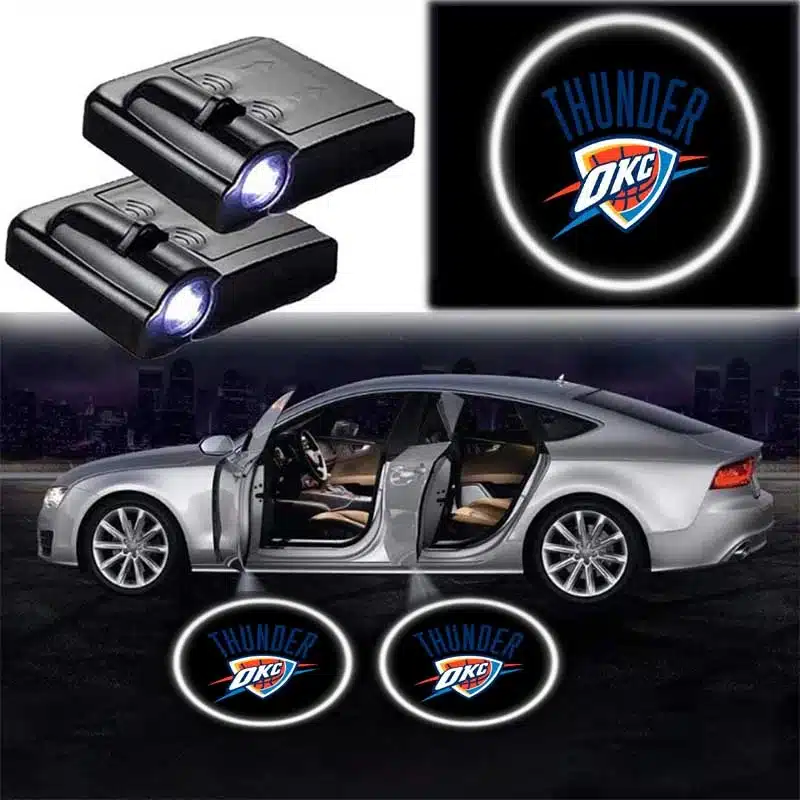Lot de 2 projecteurs de porte LED NBA Oklahoma Thunder