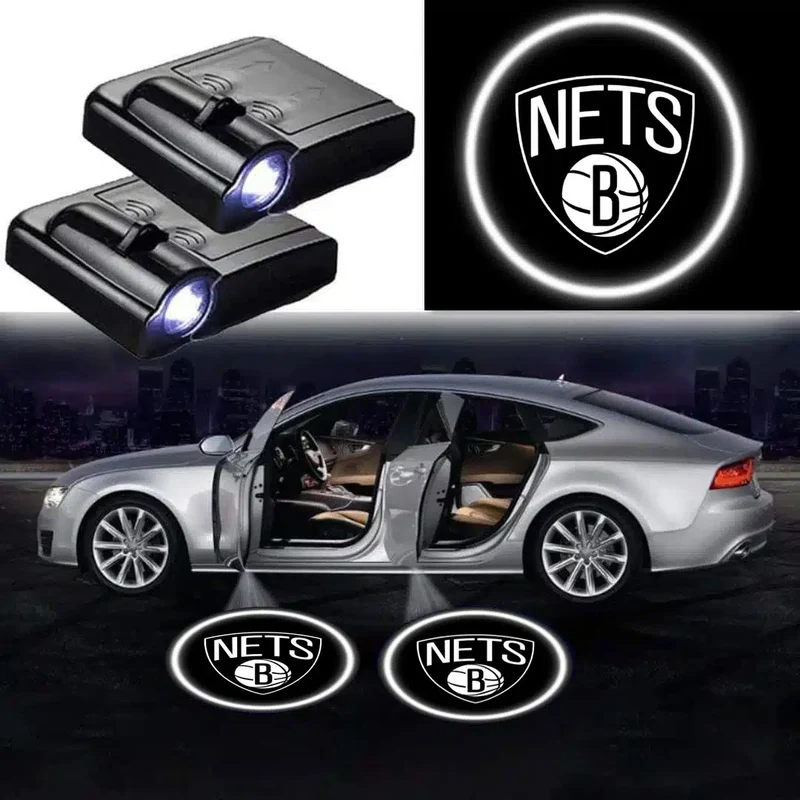 Projecteurs de porte LED Brooklyn Nets NBA - Lot de 2