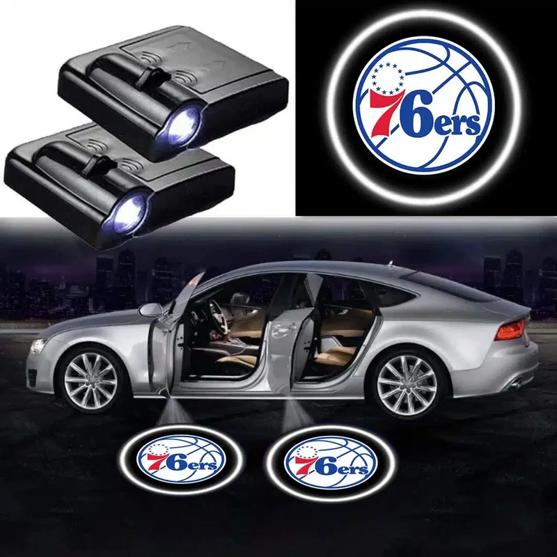 Lot 2 Projecteurs LED de Porte Philadelphia 76ers pour Voiture