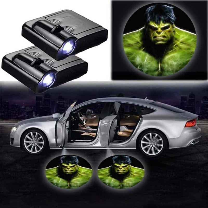 Projecteurs de porte LED Hulk Marvel 2x pour voiture