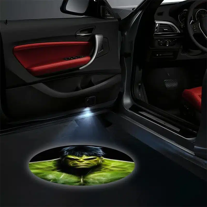 Projecteurs de porte LED Hulk Marvel 2x pour voiture