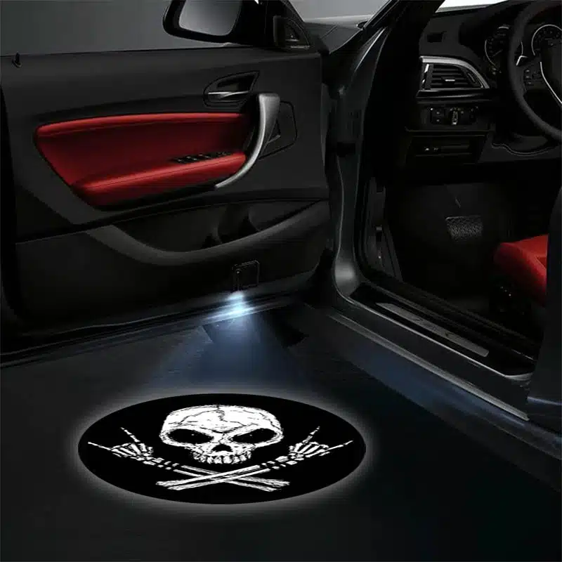 Projecteurs LED Porte Voiture Tête de Mort - Pack 2