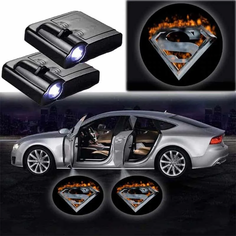 Projecteurs de porte LED Superman sans fil 2 pièces
